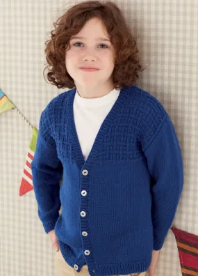 Babies and Boys V Neck Cardigans in Sirdar Snuggly DK (4657)