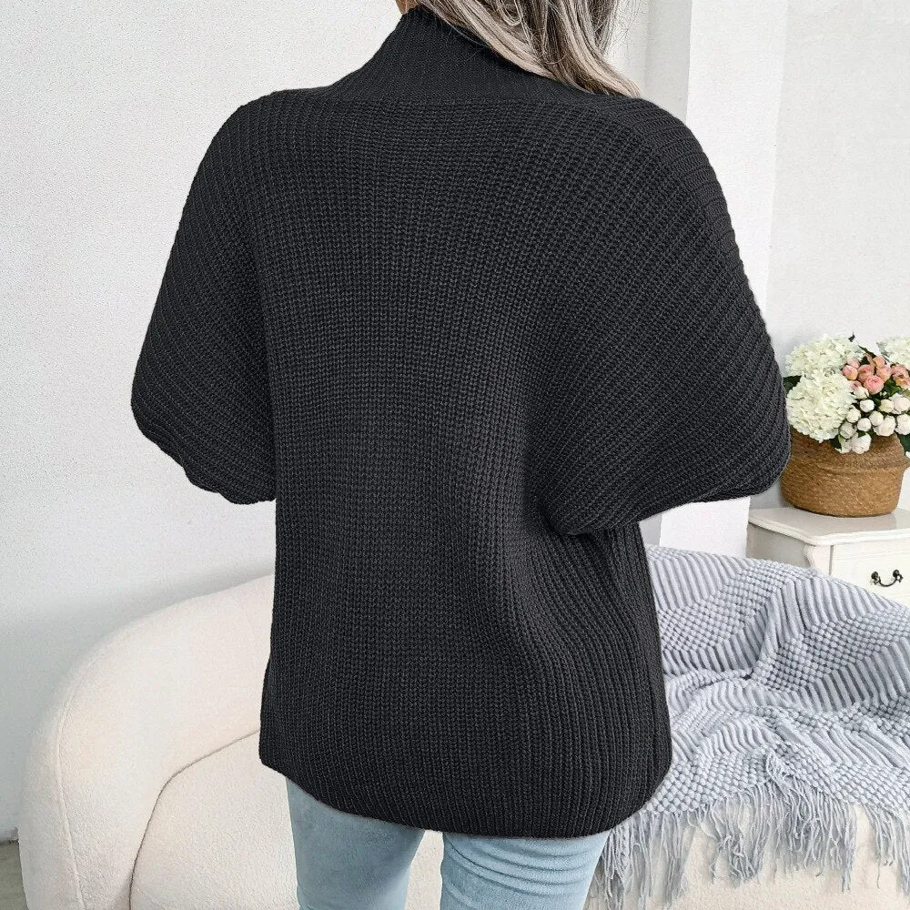BerriesJam - Casual Doll Long Sleeve Solid Color Loose Cardigan