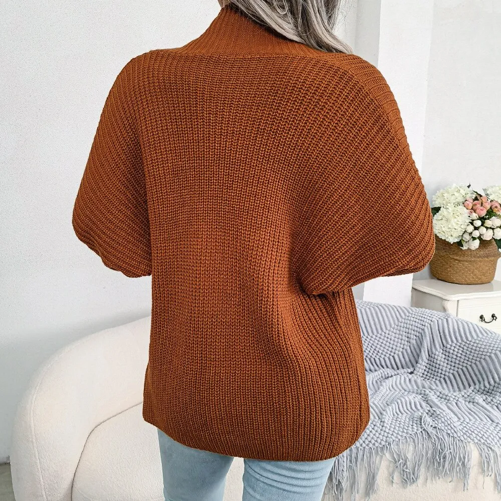 BerriesJam - Casual Doll Long Sleeve Solid Color Loose Cardigan