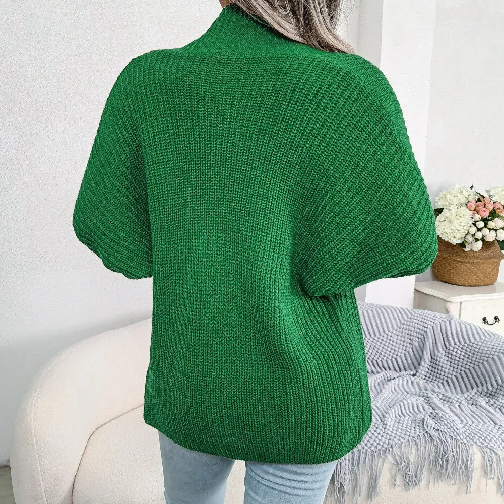 BerriesJam - Casual Doll Long Sleeve Solid Color Loose Cardigan