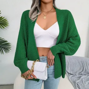 BerriesJam - Casual Doll Long Sleeve Solid Color Loose Cardigan