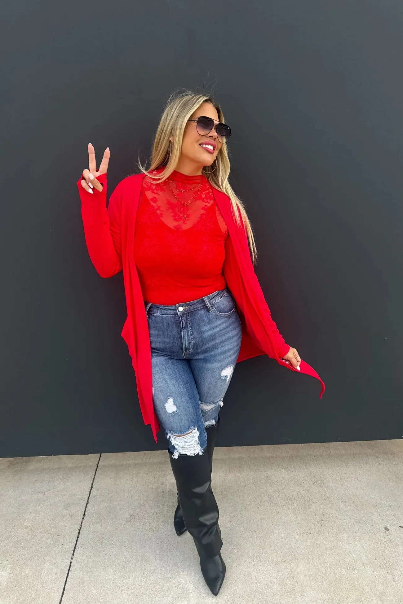 BLAKELEY SIERRA CARDIGAN IN RED