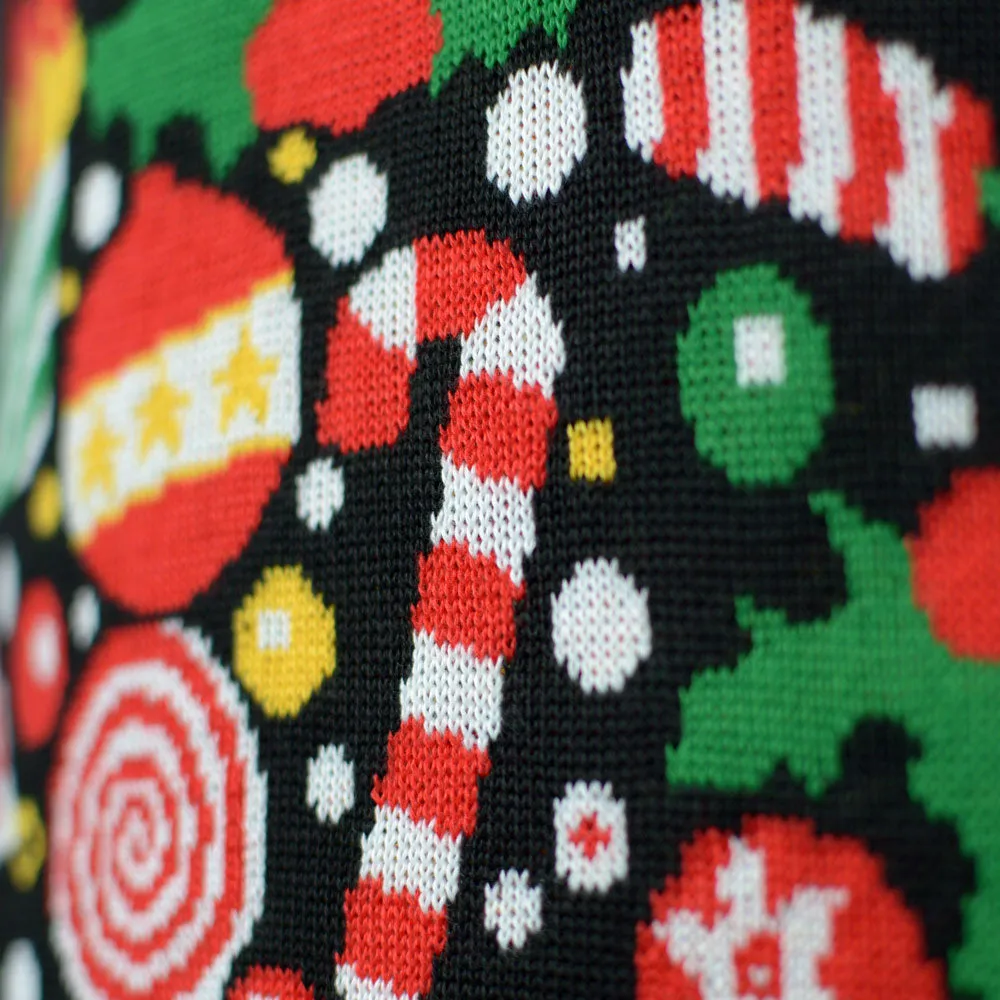Couple's Black Ugly Christmas Sweater Merry Christmas