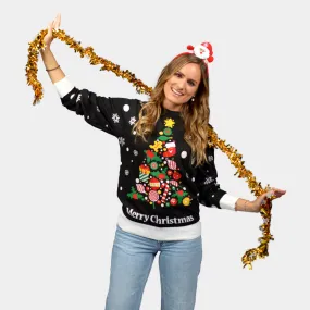 Couple's Black Ugly Christmas Sweater Merry Christmas
