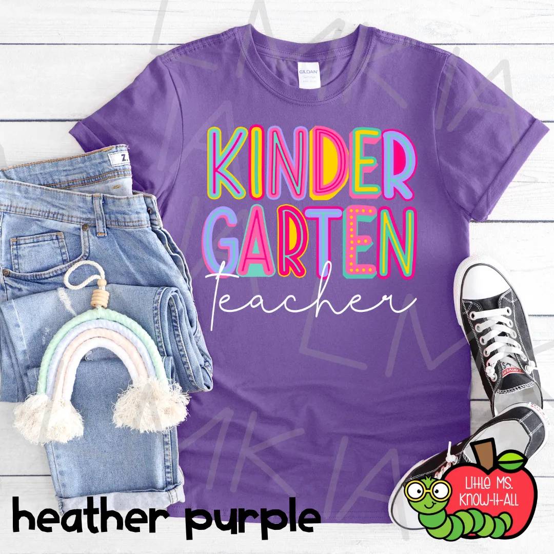 Doodle Colorful Grade Level Teacher Team T-Shirts