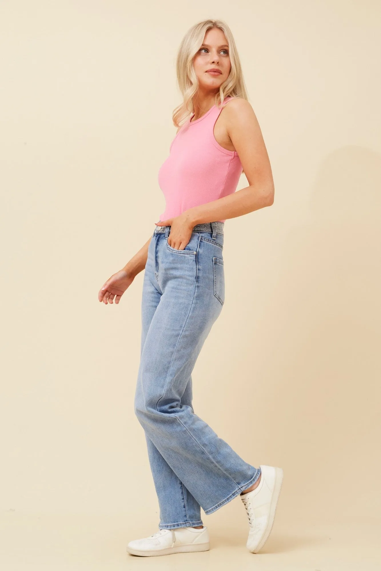 FABIENNE DIAMANTE DENIM PANTS