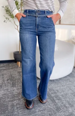 Fallon Belted Wide Leg Just Black Denim Jeans