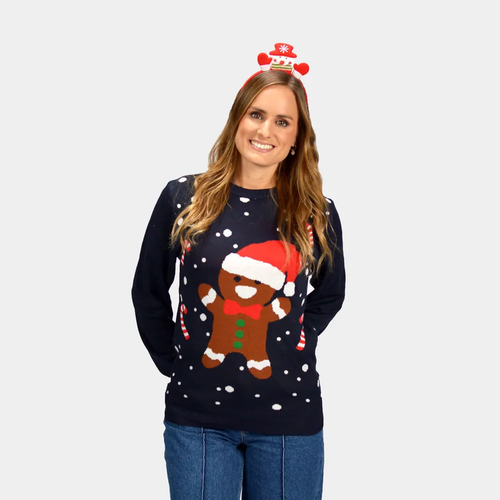 Gingerbread Couple's Blue Ugly Christmas Sweater
