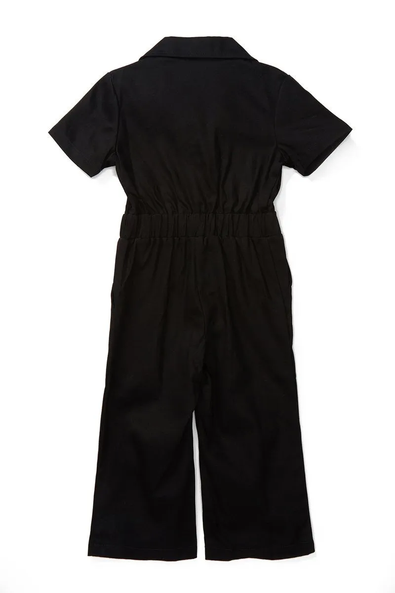 Girl’s Lucky Grease Monkey Coveralls - Black - Select Size