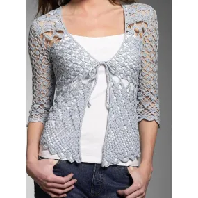 Grey crochet  cardigan