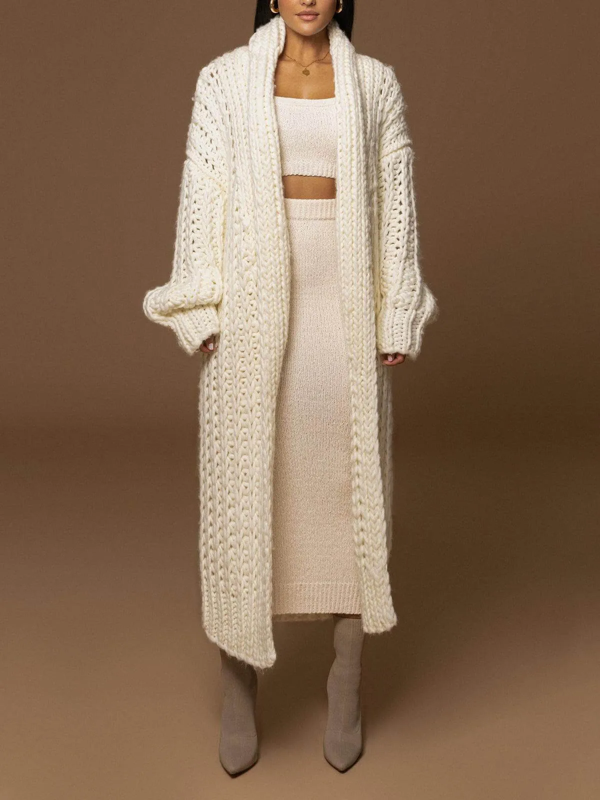 Ivory Hold Me Close Shawl Collar Cardigan