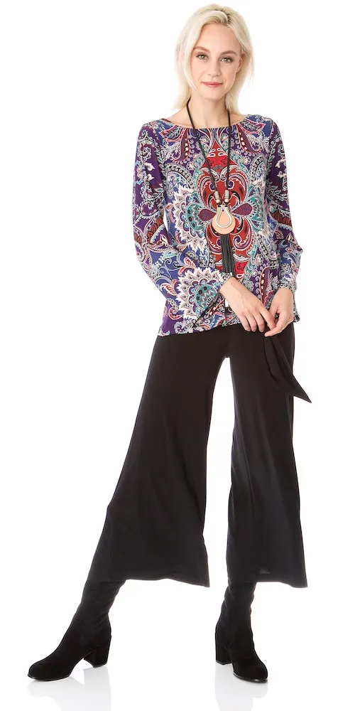 Kyra Medallion Top, plum mix