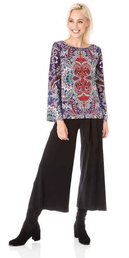 Kyra Medallion Top, plum mix