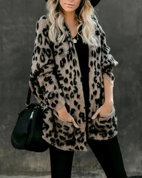 Leopard Long Sleeve Loose Cardigans