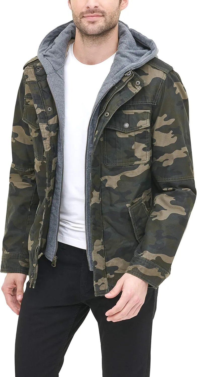 Levi's Men's Cotton Hooded Military Jacket All sizes available