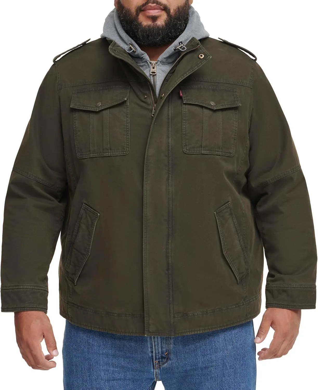 Levi's Men's Cotton Hooded Military Jacket All sizes available