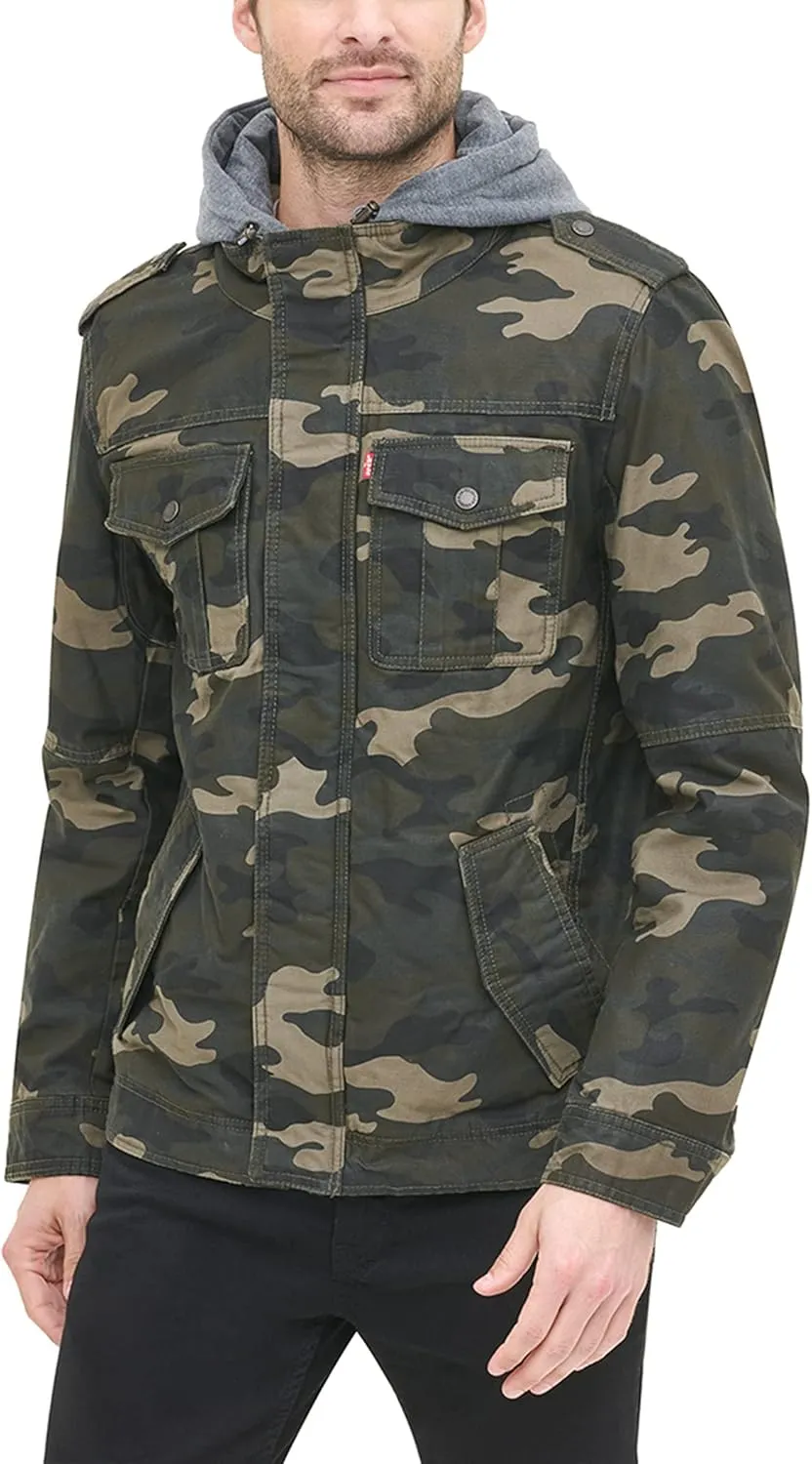 Levi's Men's Cotton Hooded Military Jacket All sizes available
