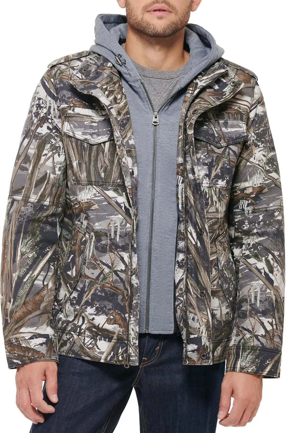 Levi's Men's Cotton Hooded Military Jacket All sizes available