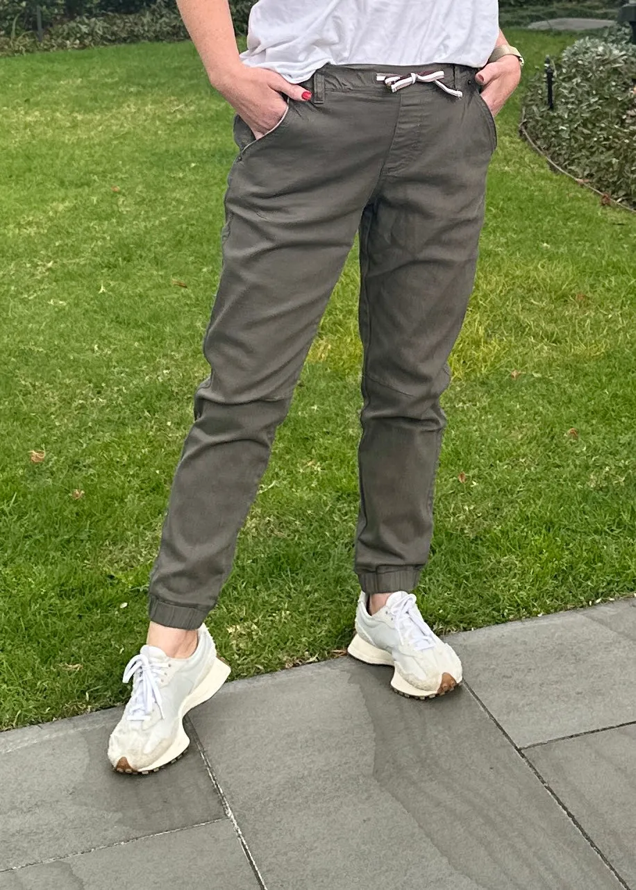 Libby Denim Jogger - Khaki