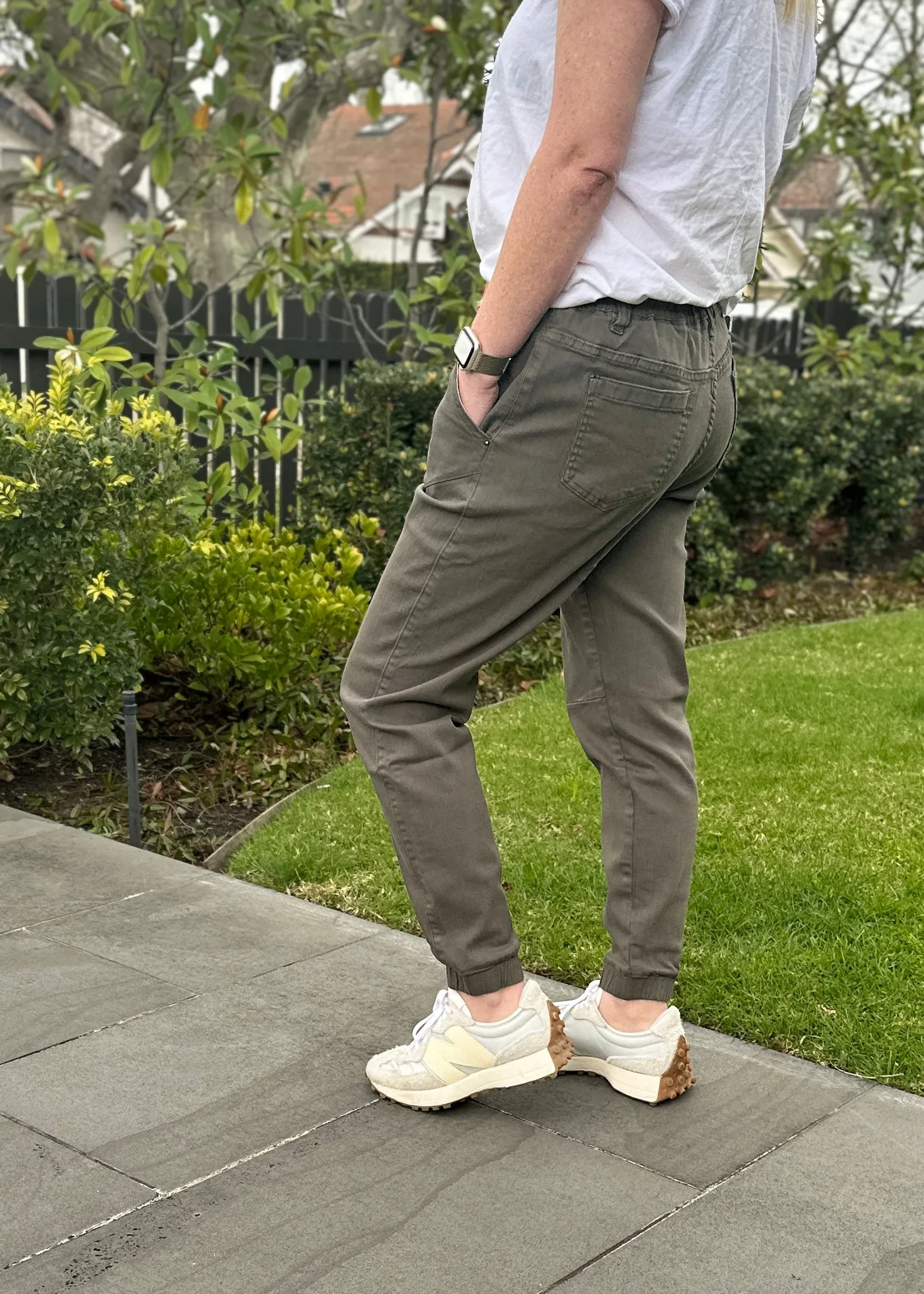 Libby Denim Jogger - Khaki