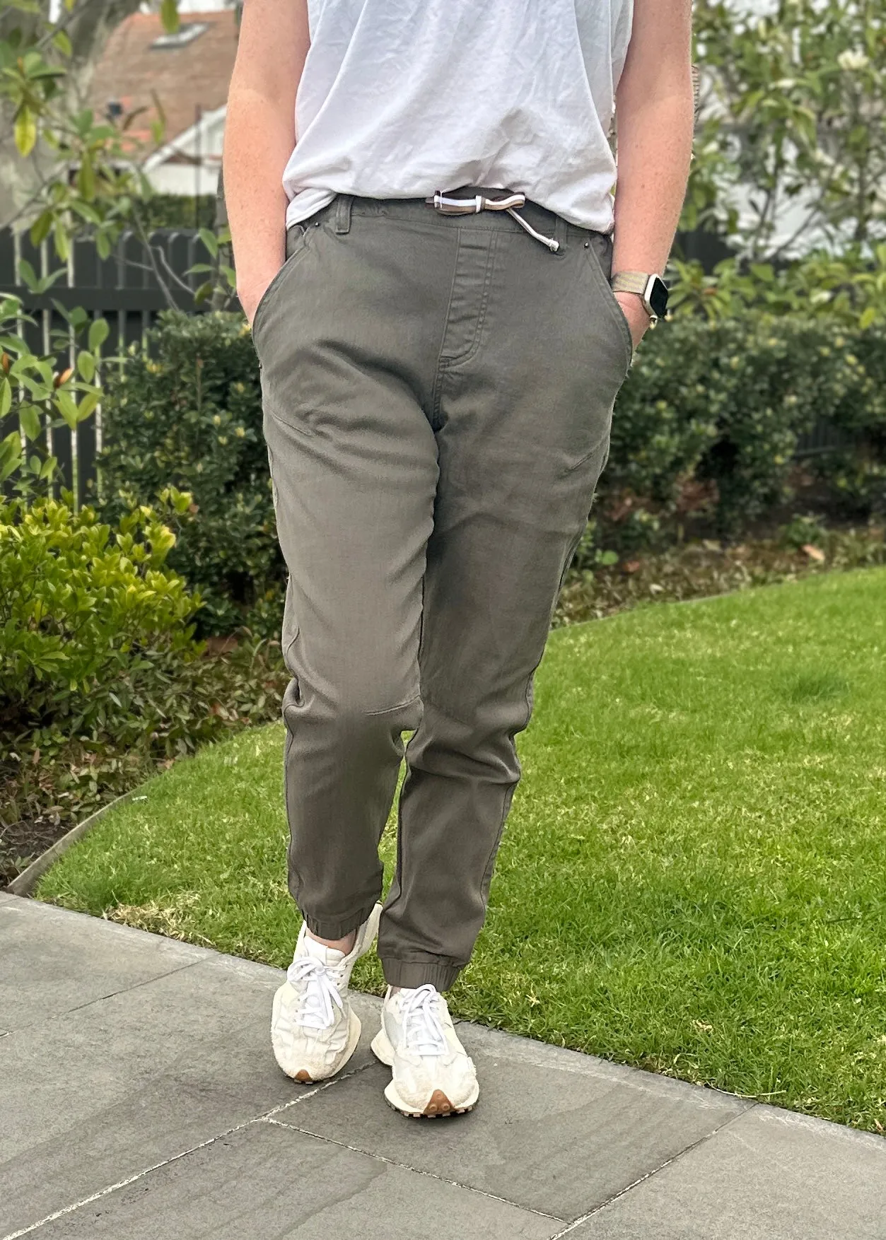 Libby Denim Jogger - Khaki
