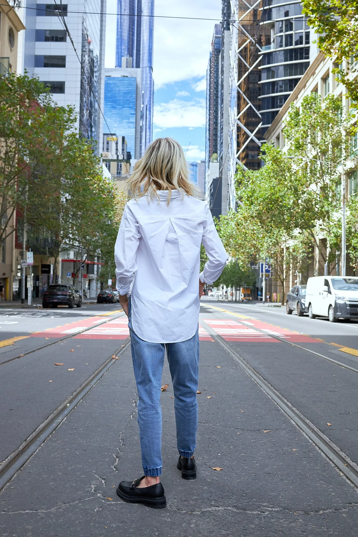 Libby Denim Jogger - Vintage Blue