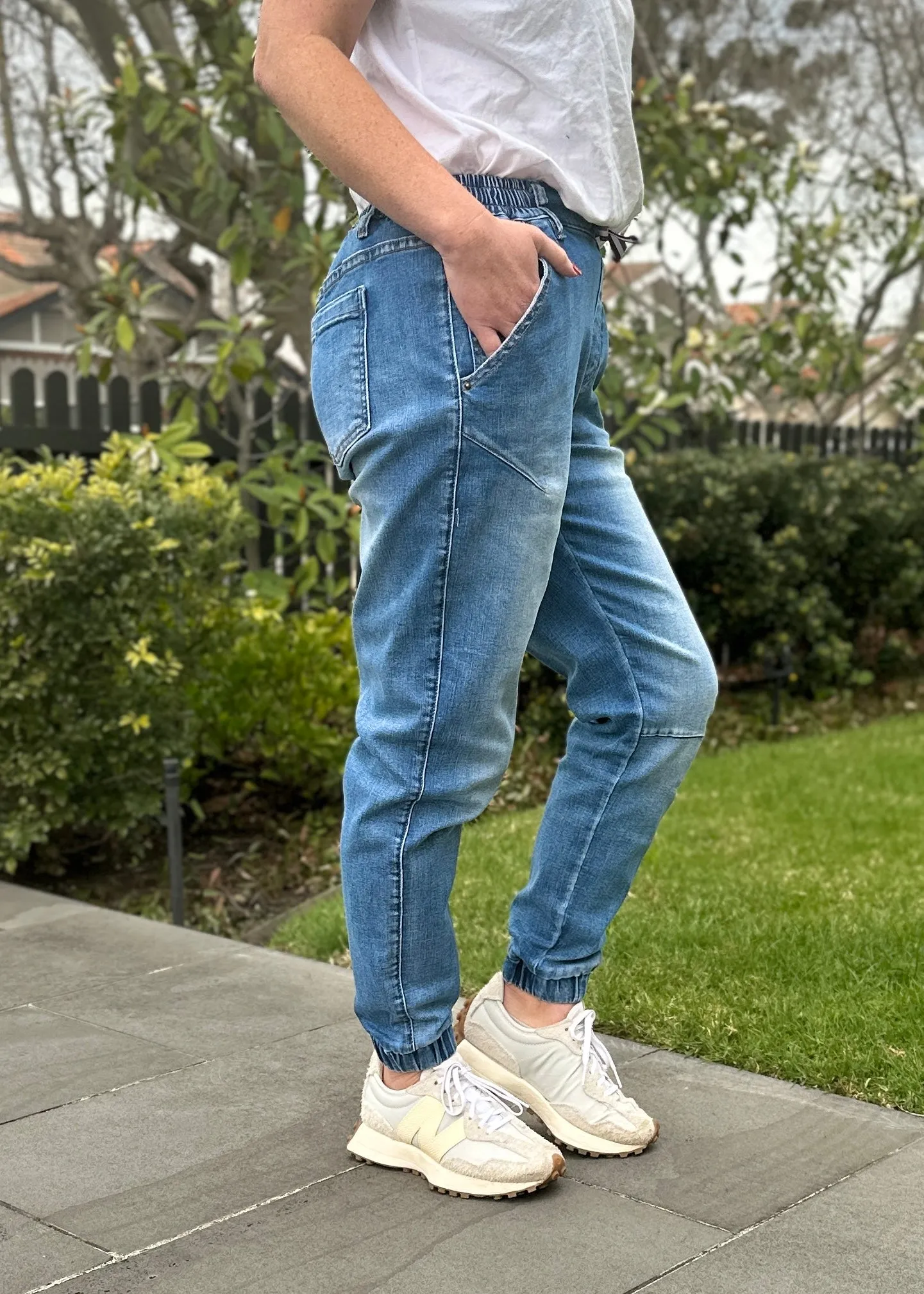 Libby Denim Jogger - Vintage Blue