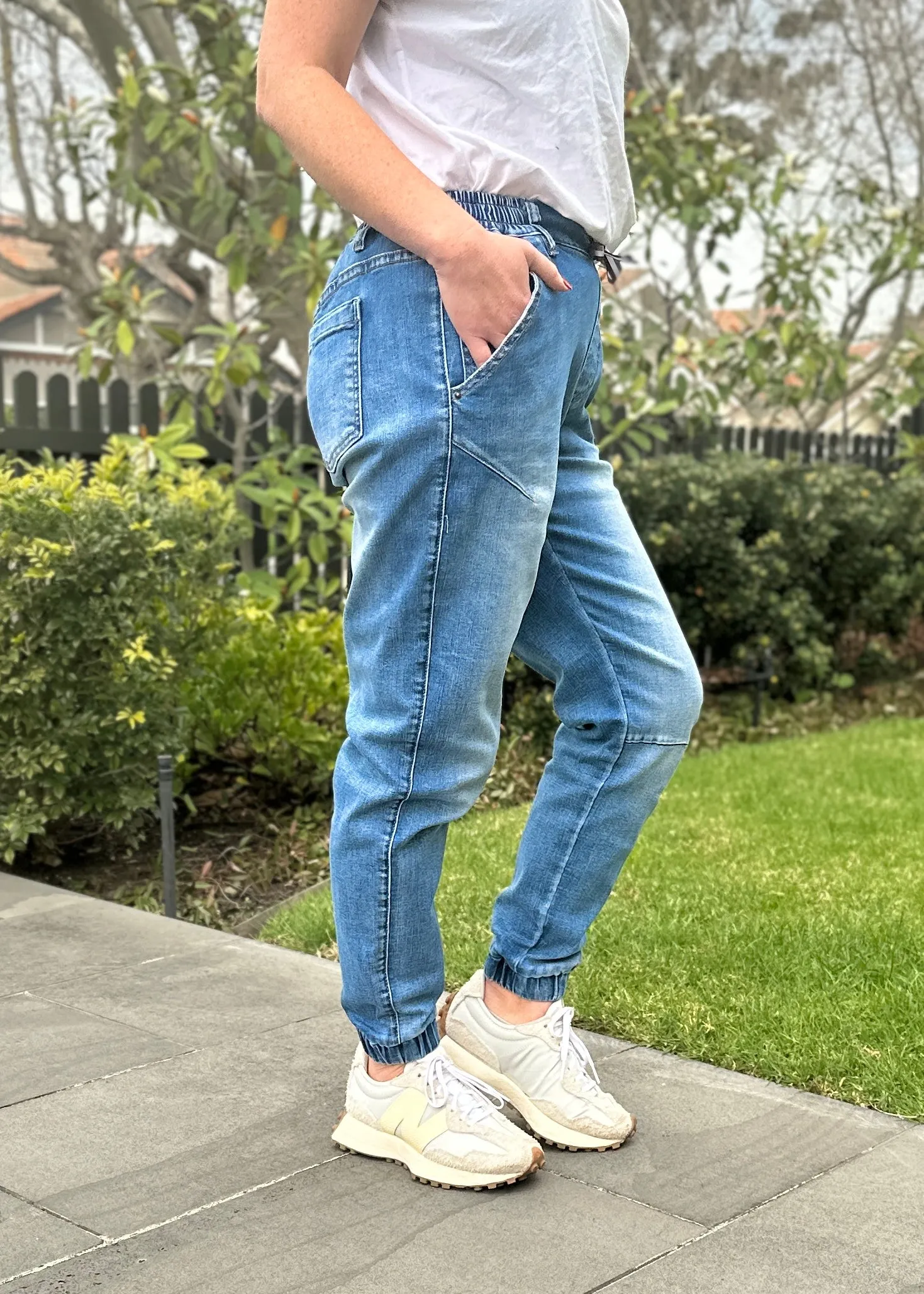 Libby Denim Jogger - Vintage Blue