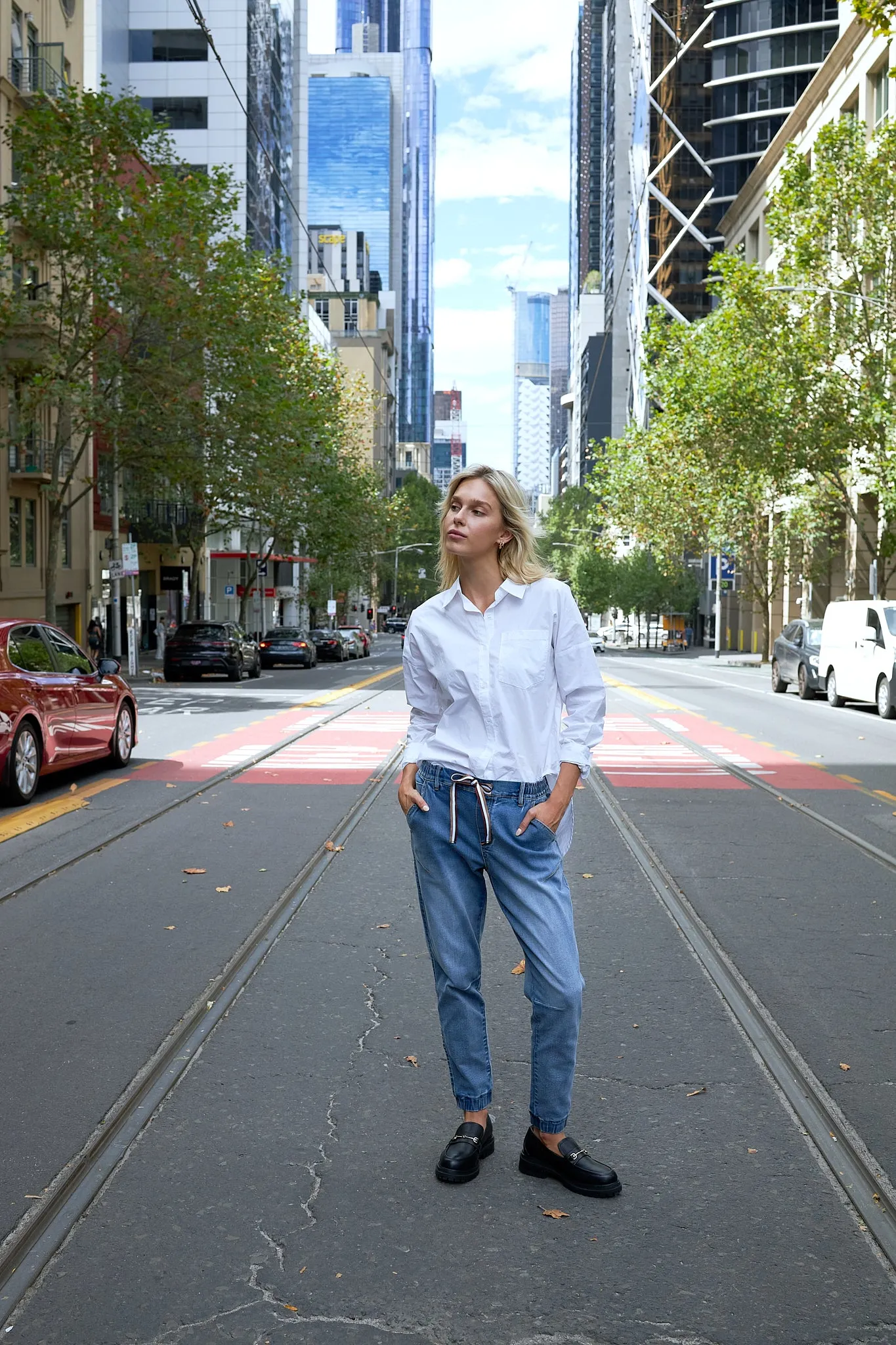 Libby Denim Jogger - Vintage Blue