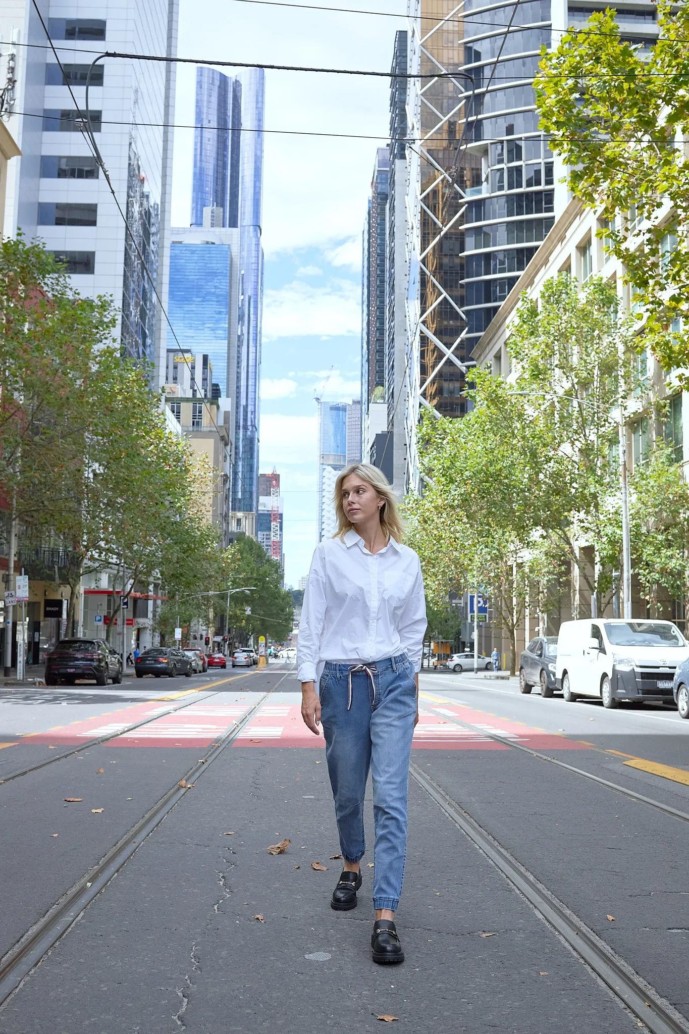 Libby Denim Jogger - Vintage Blue