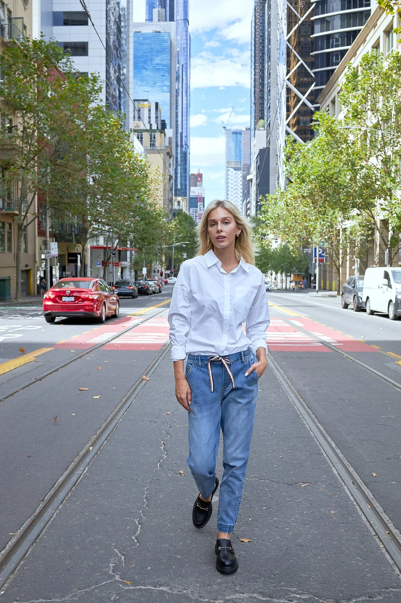 Libby Denim Jogger - Vintage Blue