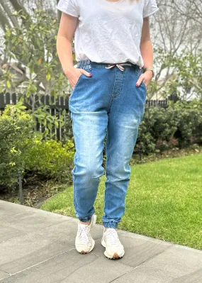Libby Denim Jogger - Vintage Blue