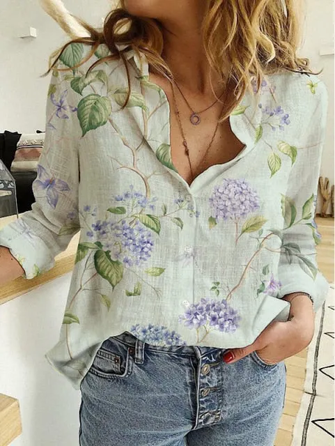 Loose Floral Print Cardigans