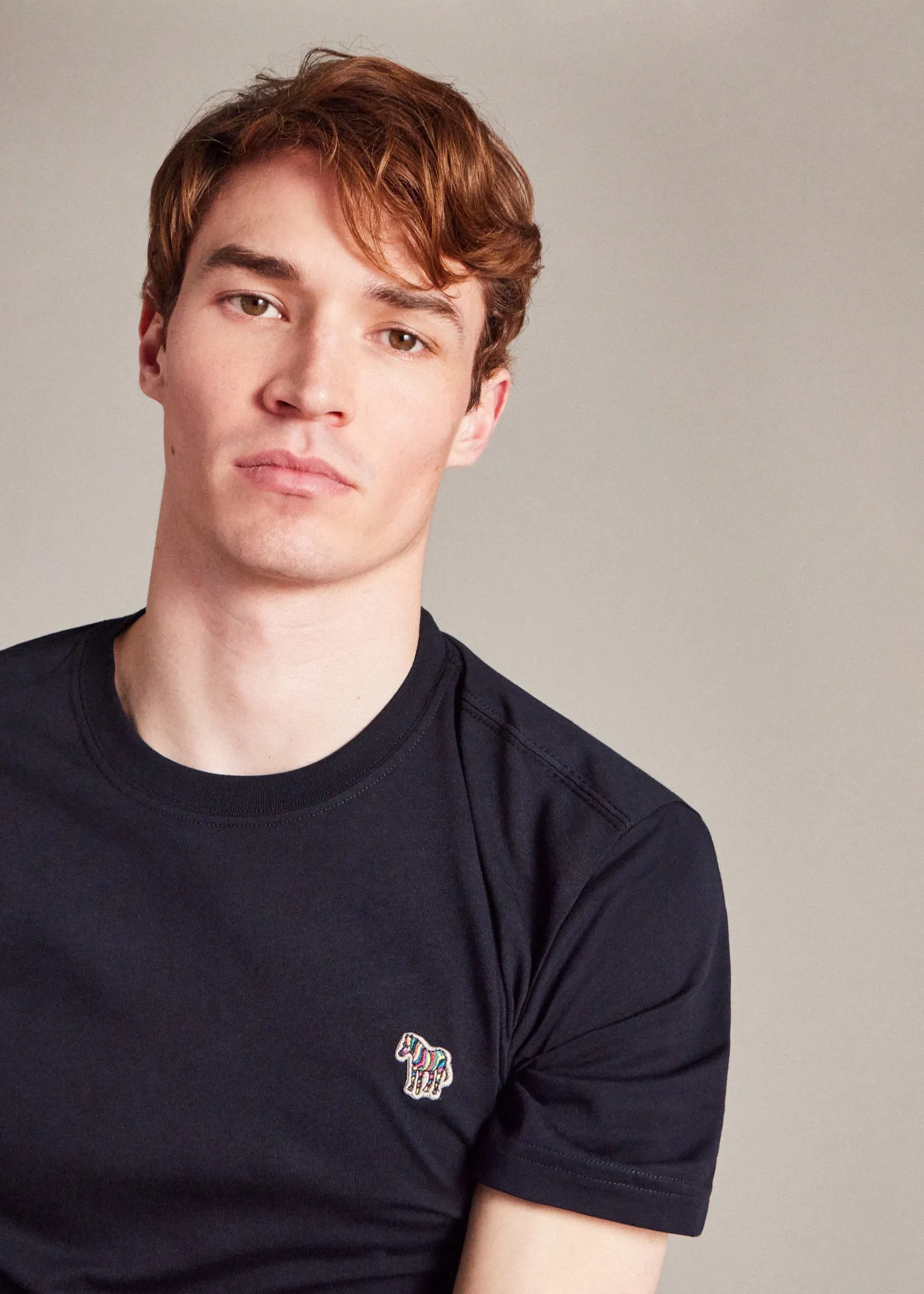 Men's Paul Smith Navy Short Sleeve Reg Fit Zebra T-Shirt