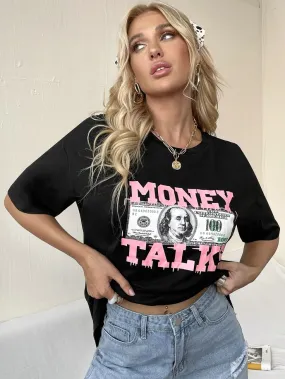 money talk women oversized tshirt