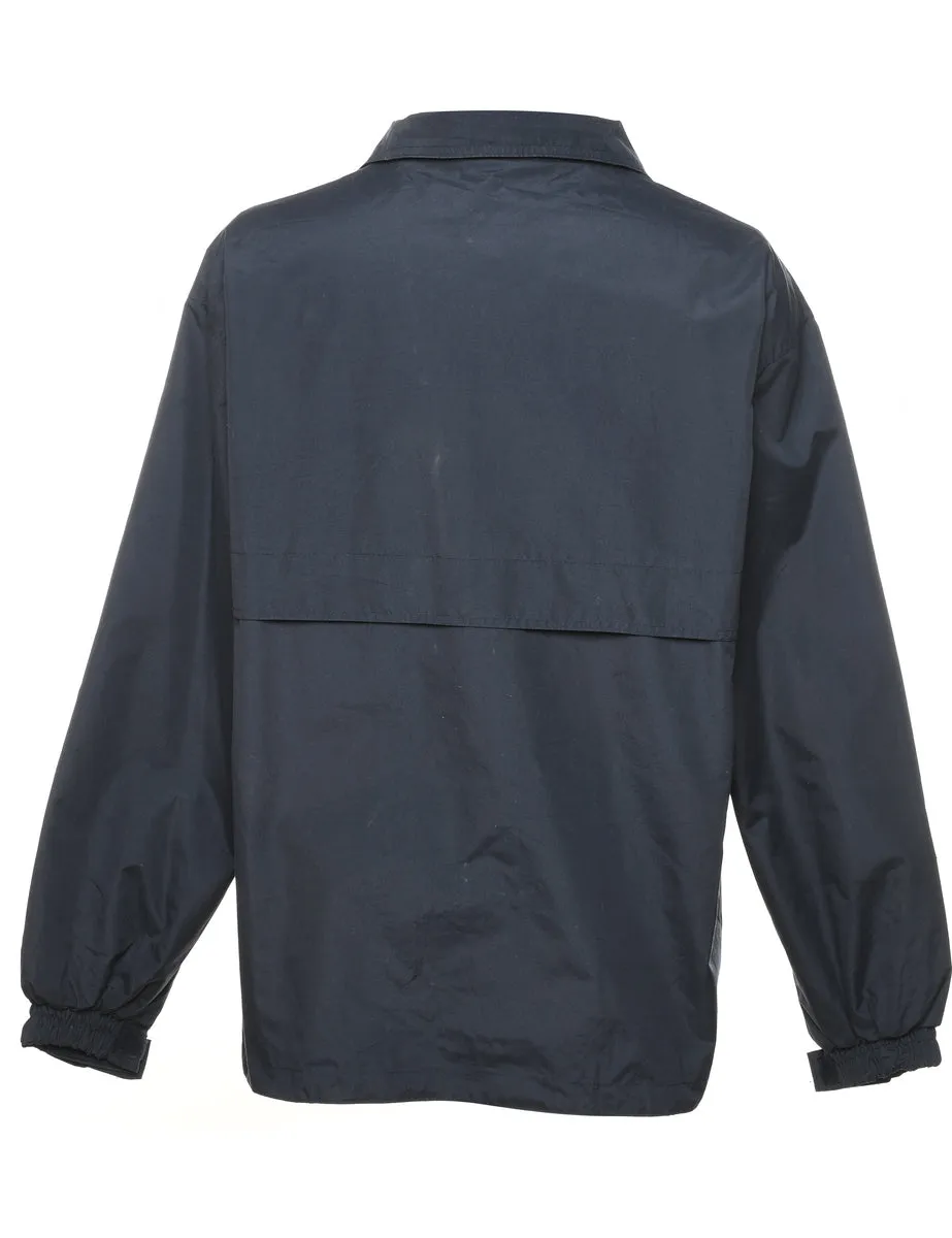 Navy & White Zip-Front Jacket - L