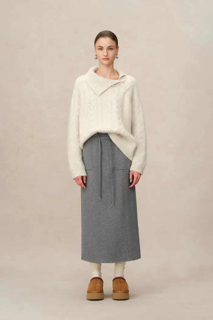 Nicole Sweatpants Skirt in Brushed Cotton Knit