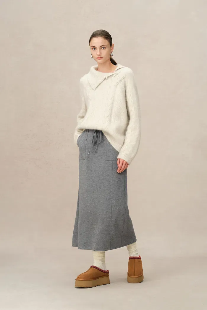 Nicole Sweatpants Skirt in Brushed Cotton Knit