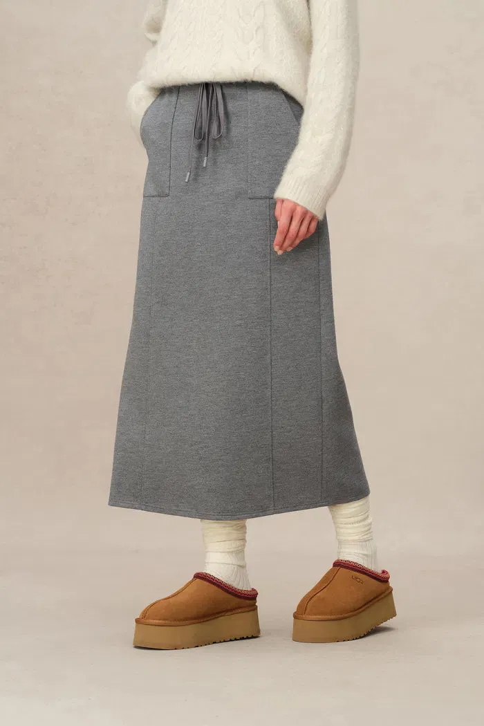 Nicole Sweatpants Skirt in Brushed Cotton Knit