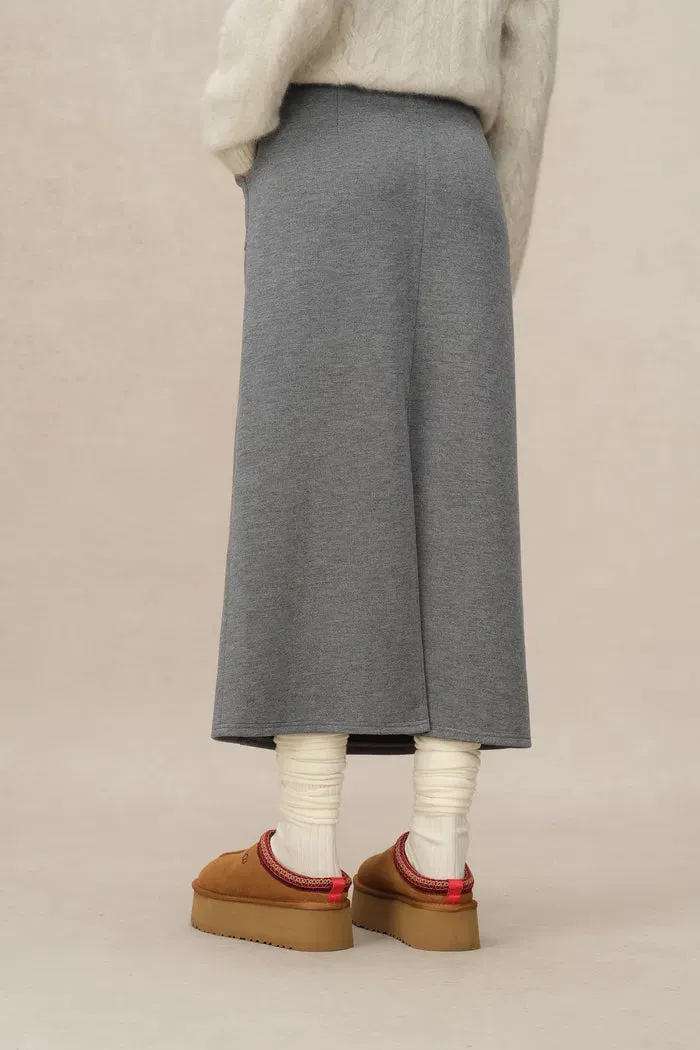 Nicole Sweatpants Skirt in Brushed Cotton Knit