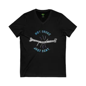 Not Broke Just Bent, Unisex Jersey Short Sleeve V-Neck Tee