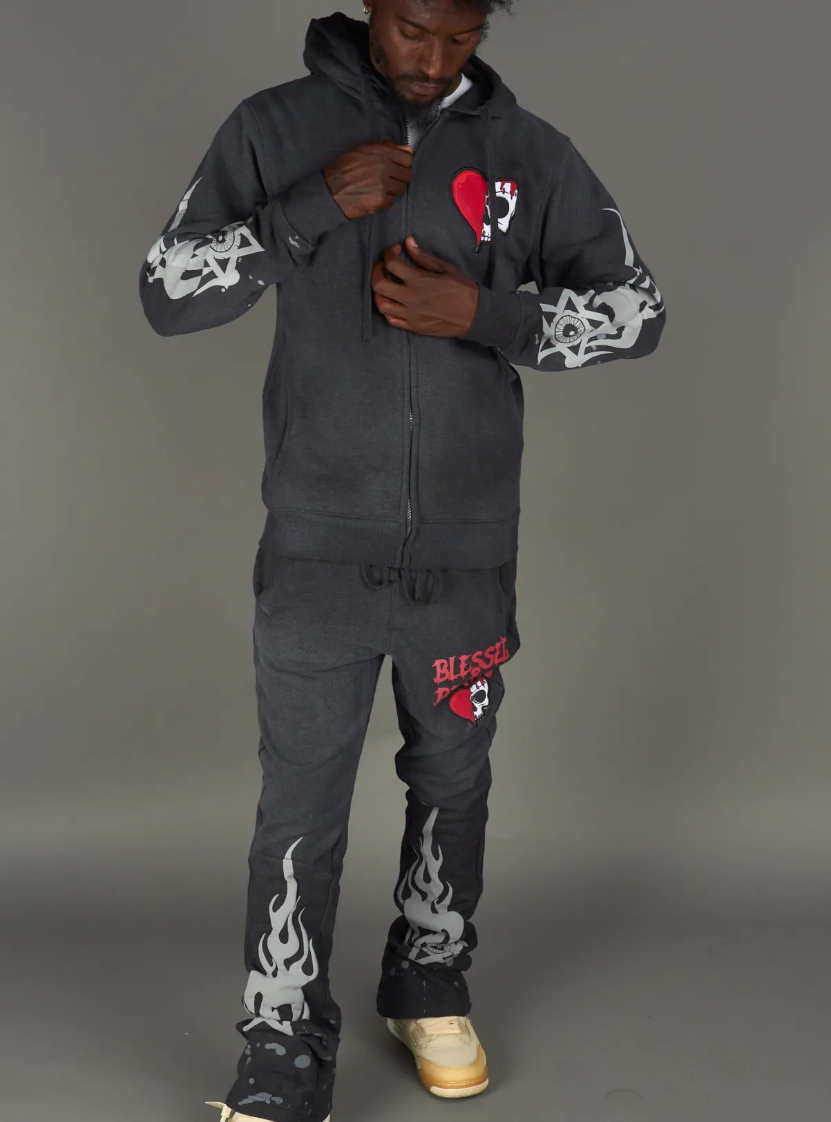 Rebel Minds Sweatpants - Blessed And Beyond - Charcoal   - 142-463