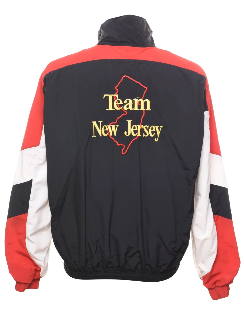 Red, Black & White New Jersey Team Nylon Jacket - XL