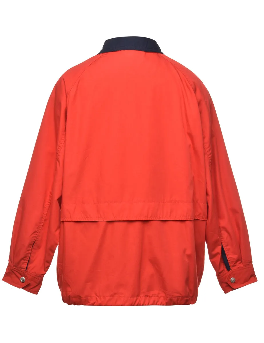 Red Contrasting Collar Jacket - S