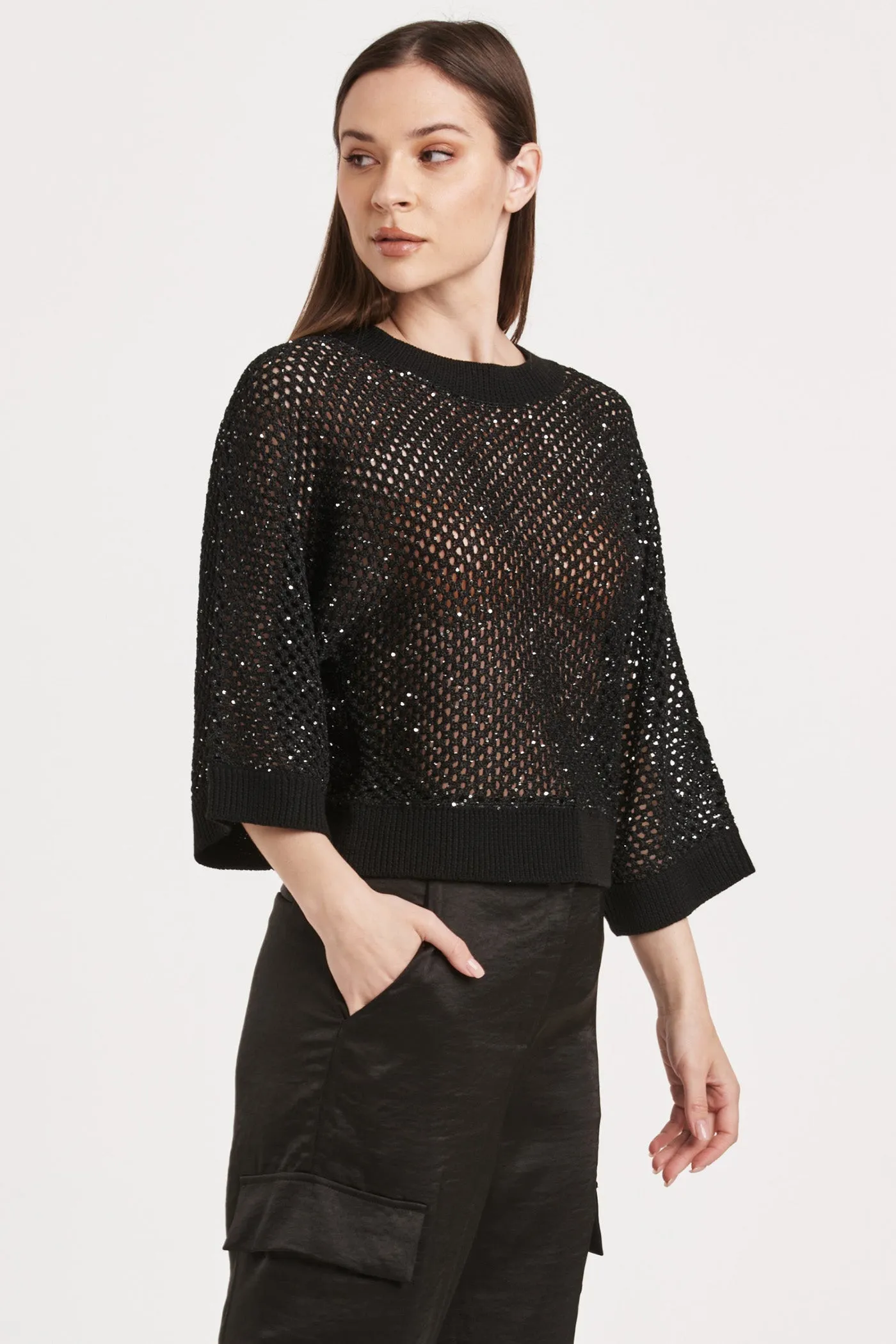 ROSALIA SWEATER BLACK SEQUIN