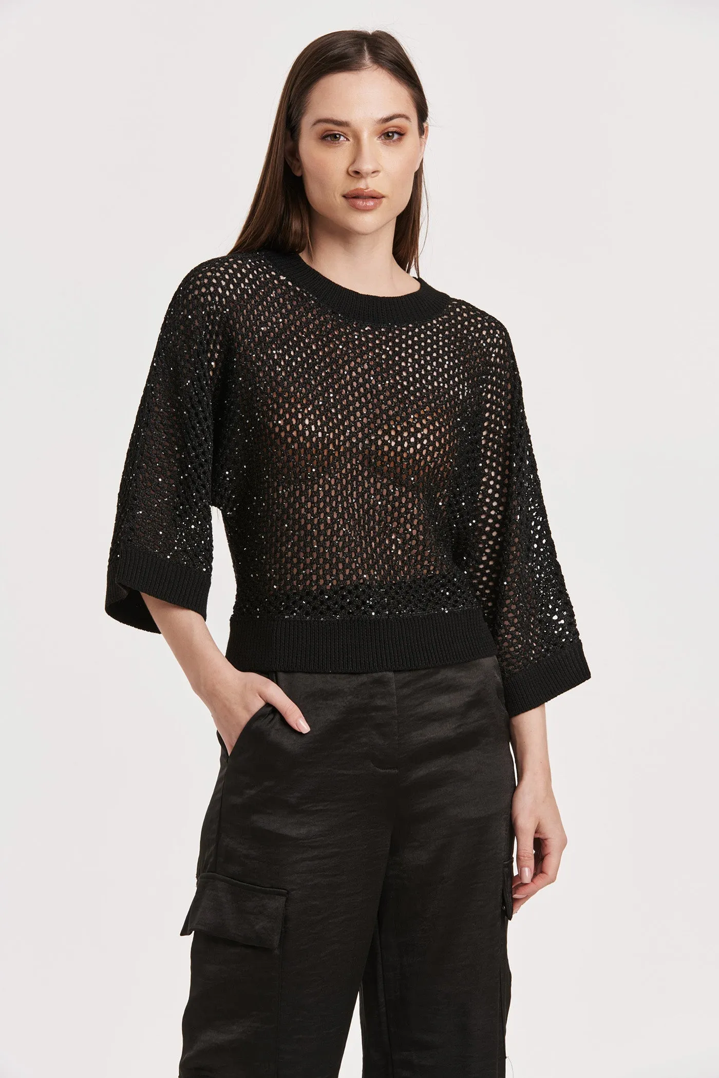 ROSALIA SWEATER BLACK SEQUIN