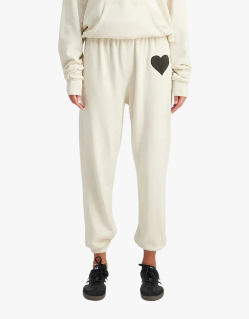 SPRWM Heart Sweatpants in Vintage White