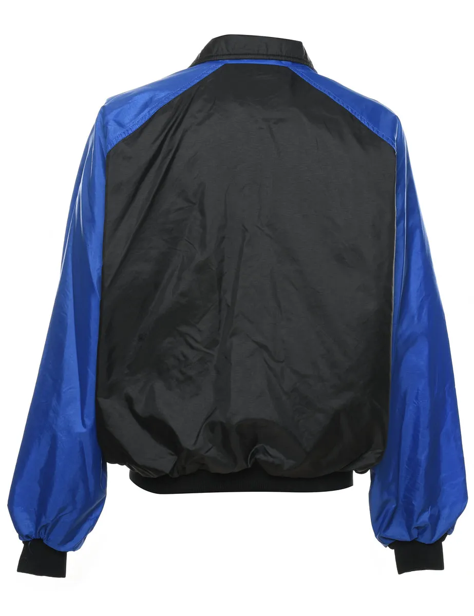 Two-Tone Blue & Black Embroidered Nylon Jacket - XL