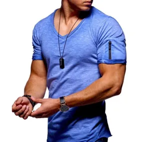 V-neck Fitness T-Shirt Short-Sleeves