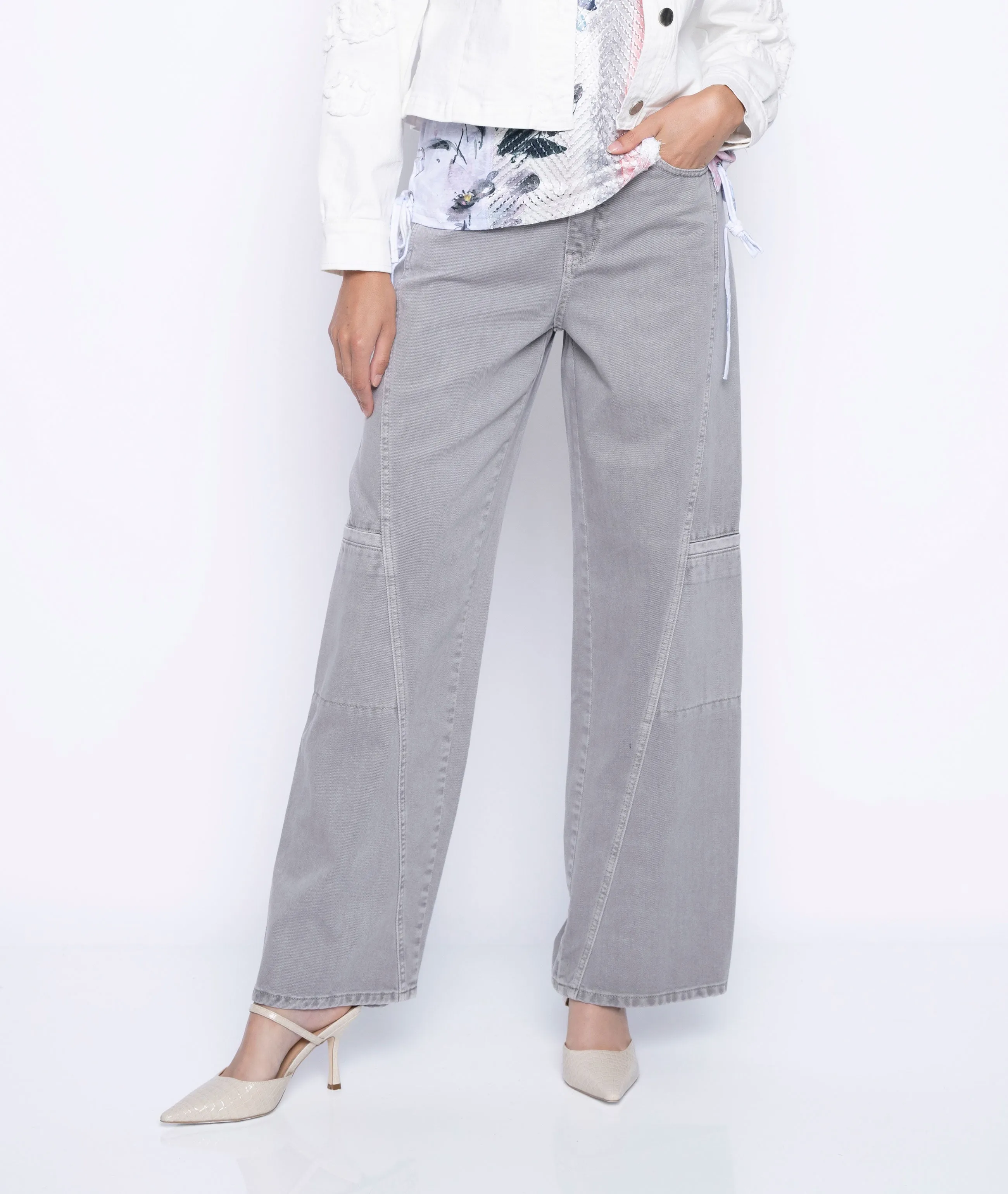 Wide-Leg Jeans - Steel Grey